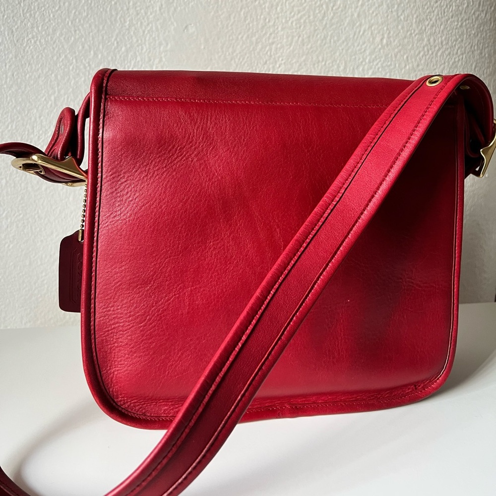 Coach Red Leather Shoulder Bag - Picture 2 of 10